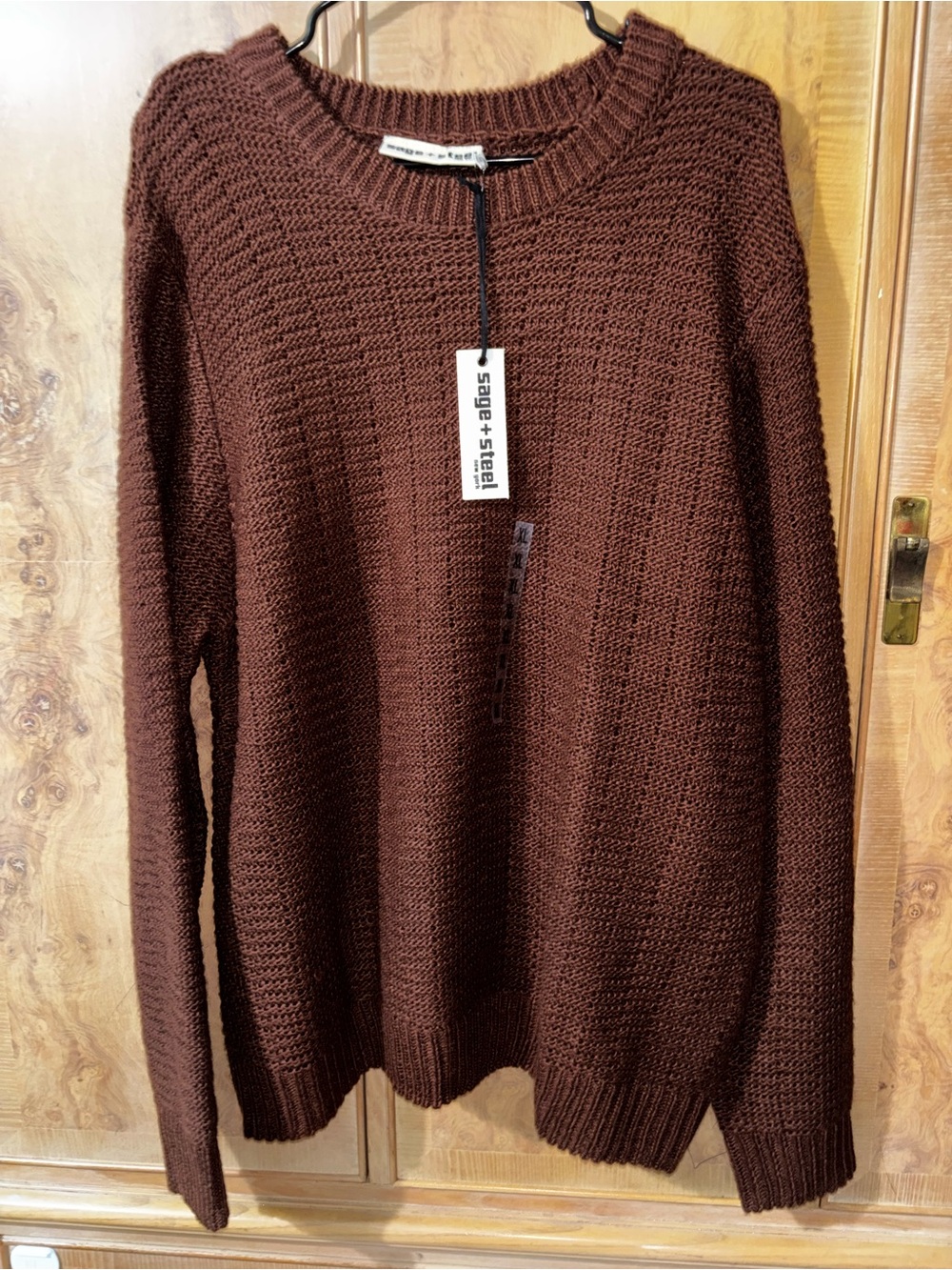 Men's Brown Knit Crewneck Sweater size X-large